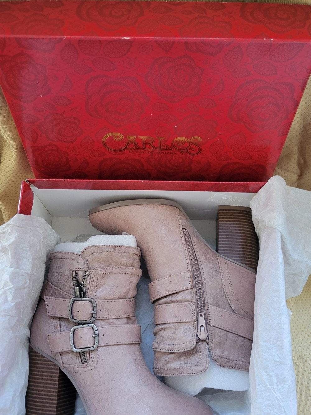 Carlos by Carlos Santana Women's Blush Ankle Boots SZ.6